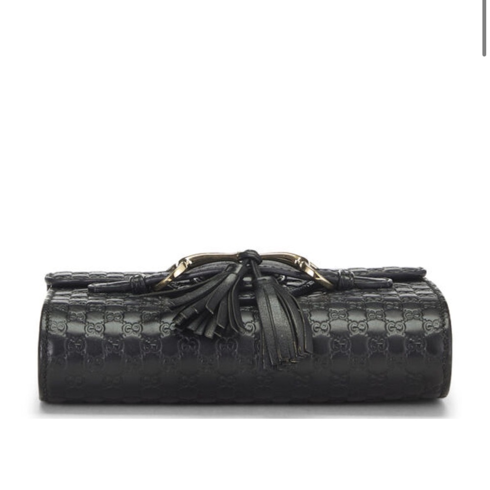 Authentic black Gucci microguccissima leather Emily chain crossbody bag - Picture 6 of 11